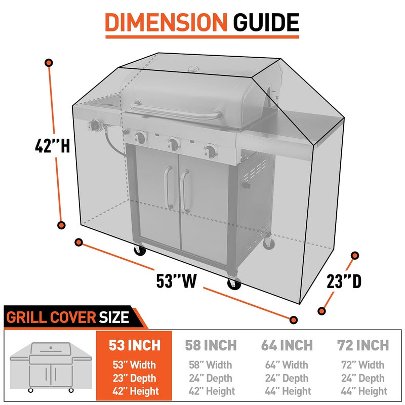 Arcedo BBQ Grill Cover 53 Inch, Heavy Duty Waterproof Outdoor Gas Grill Cover, Fade Resistant Durable and Convenient Compatible with Charbroil Weber Spirit Nexgrill Napoleon - Image 2
